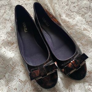 Van Eli tortoise bow round toe ballet flats shoes 8